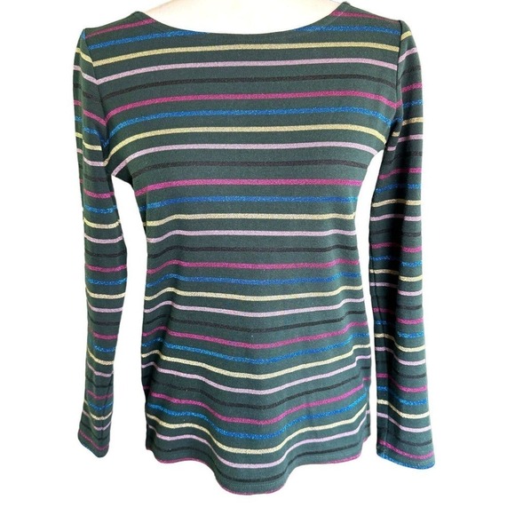 Boden Sparkle Breton Striped Top US Size 4 Multicolor - Picture 1 of 10